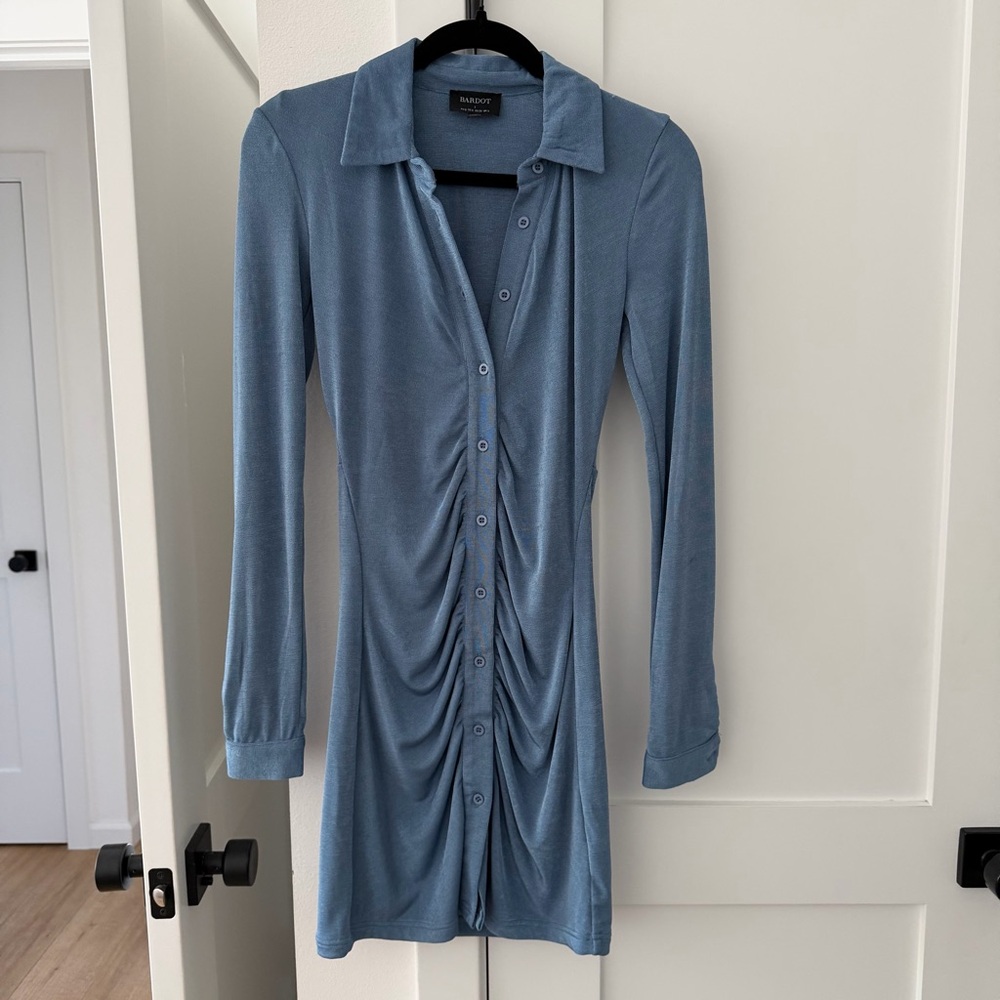 Bardot Blue Long Sleeve Dress